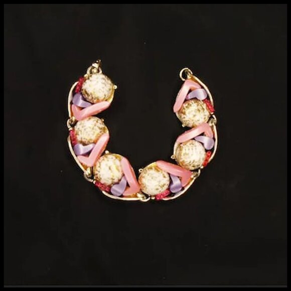 Retro Link Bracelet One of a Kind Abstract Art Collage Recycled Vintage - Picture 5 of 10